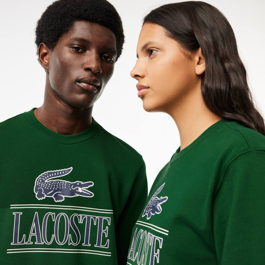 Women Lacoste Sweatshirts | Cotton Fleece Branded Jogger Sweatshirt Pine Green 132