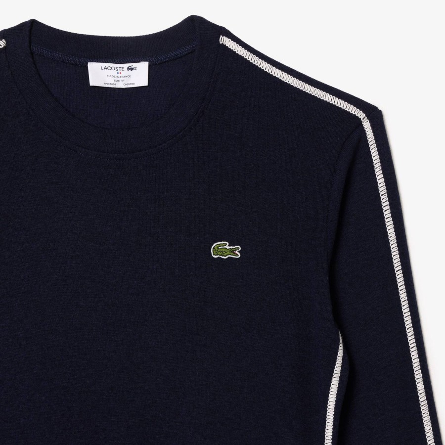 Women Lacoste T-Shirts | French Made Long Sleeved T-Shirt Navy Blue 166