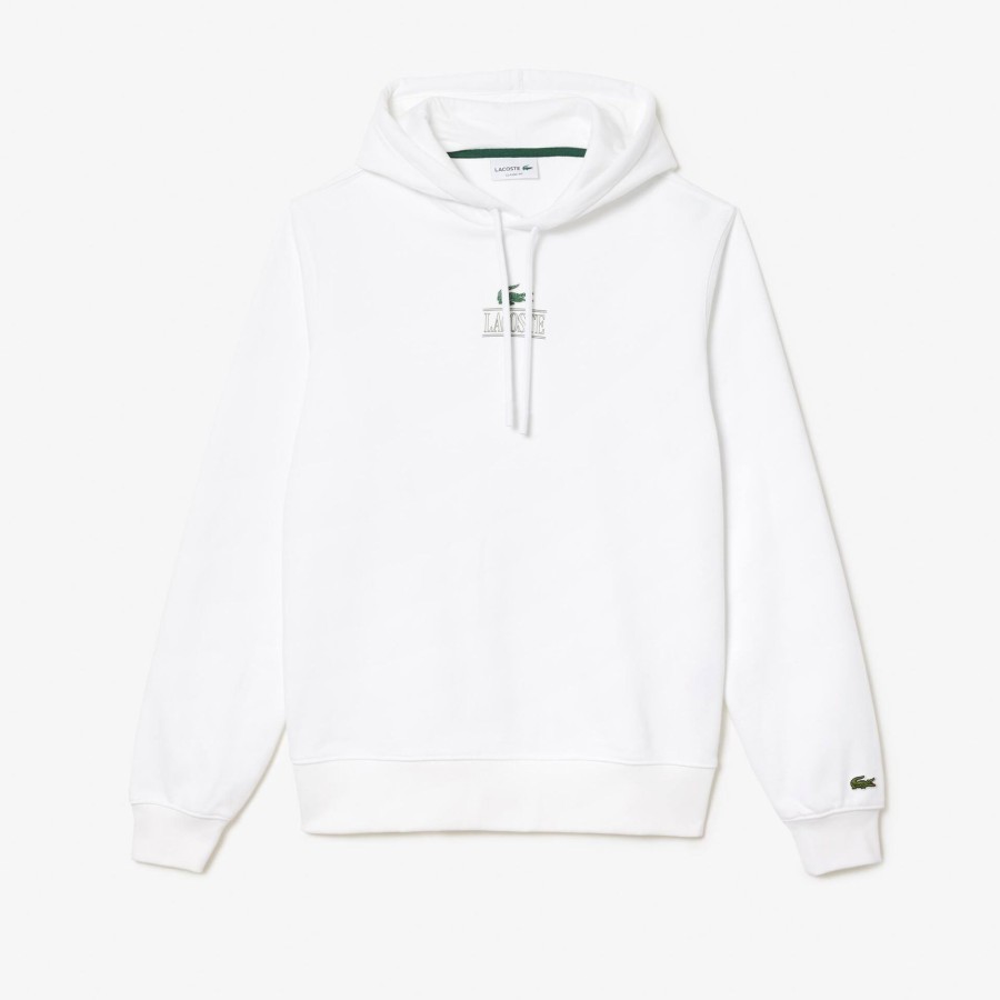 Men Lacoste Sweatshirts | Lacoste Print Jogger Hoodie White