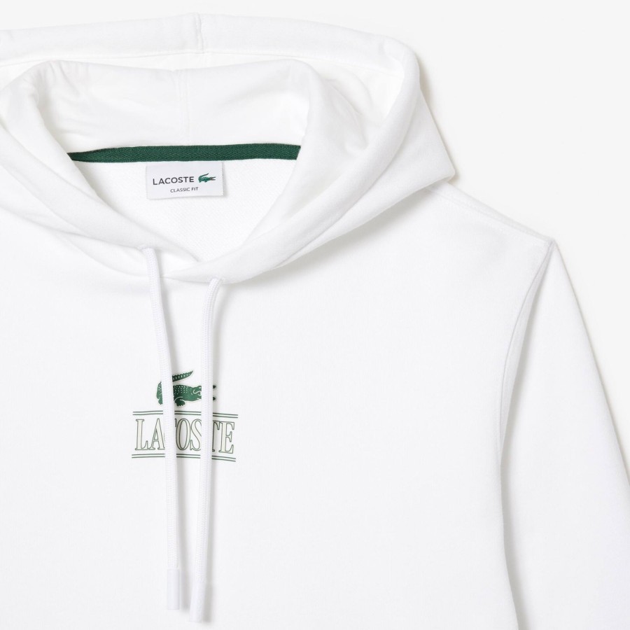 Men Lacoste Sweatshirts | Lacoste Print Jogger Hoodie White