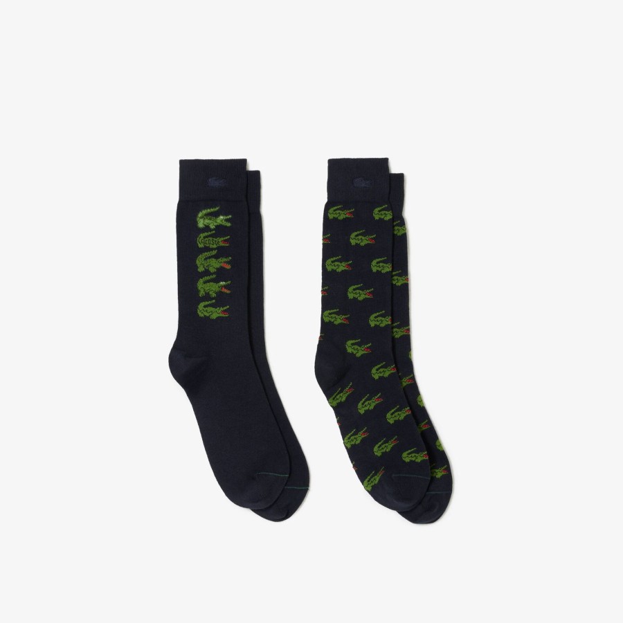 Women Lacoste Socks | 2-Pack Cotton Socks Navy Blue Hde