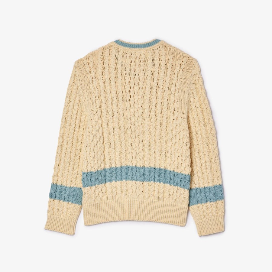 Women Lacoste Knitwear | Lacoste X Le Fleur Striped Cardigan Beige / Grey Ix1