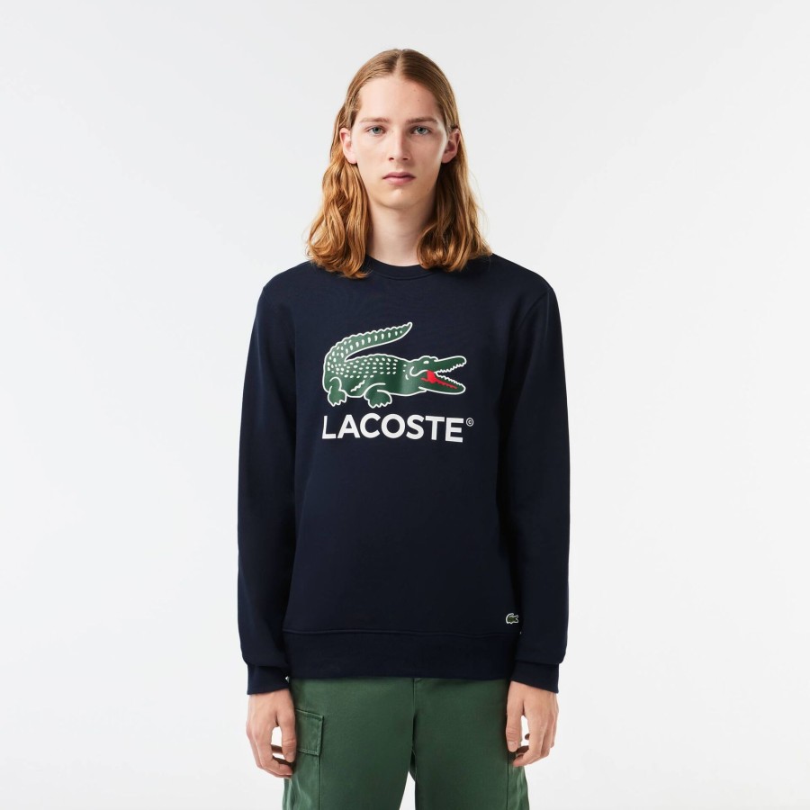 Men Lacoste Sweatshirts | Classic Fit Cotton Fleece Sweatshirt Navy Blue