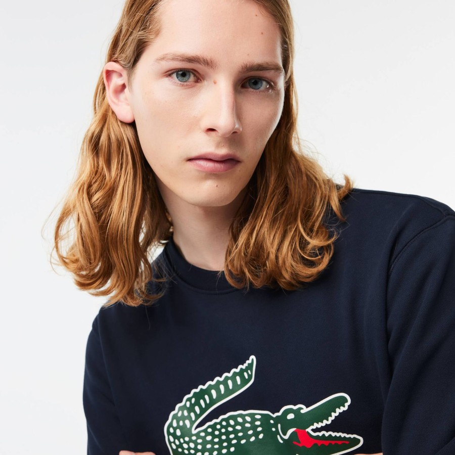 Men Lacoste Sweatshirts | Classic Fit Cotton Fleece Sweatshirt Navy Blue