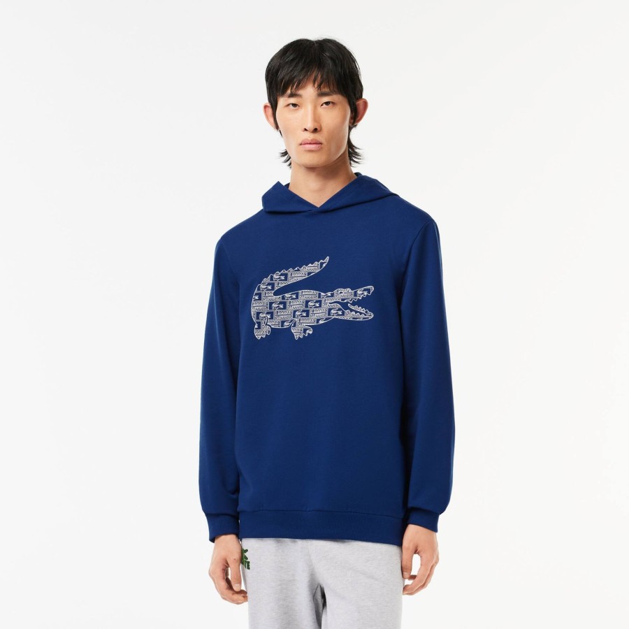 Men Lacoste Underwear & Lounge Wear | Printed Loungewear Hoodie Navy Blue / White