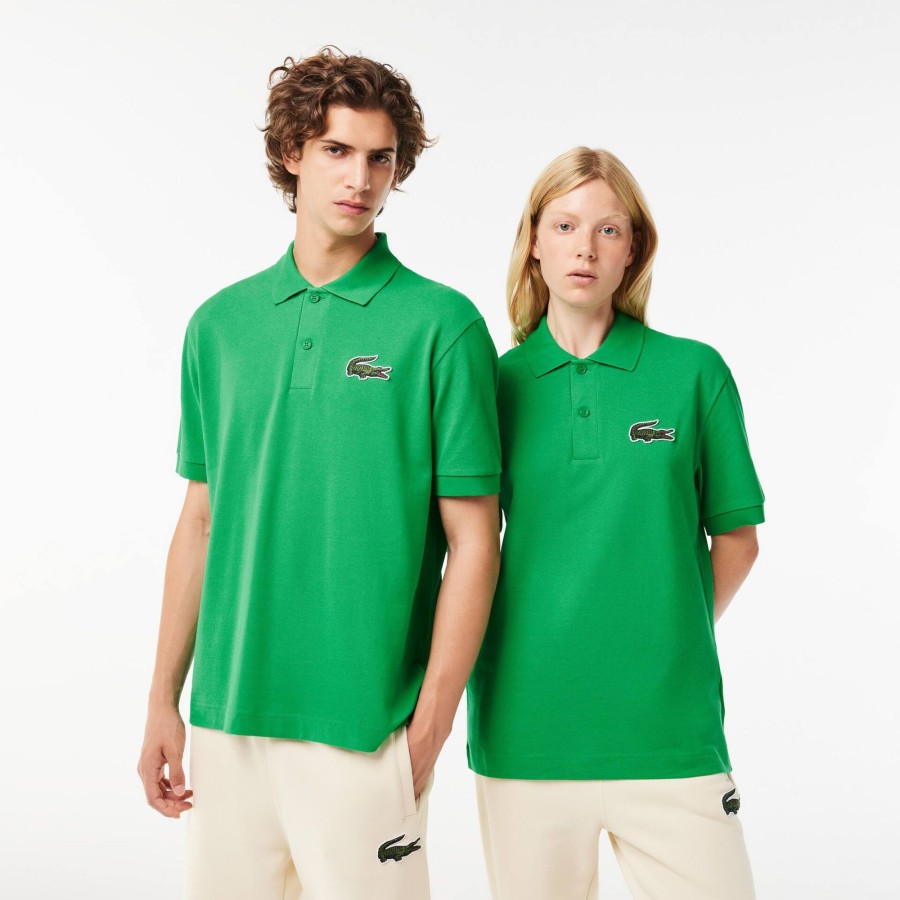 Women Lacoste Polo Shirts | Original L.12.12 Loose Fit 80'S Crocodile Polo Shirt Green Siw