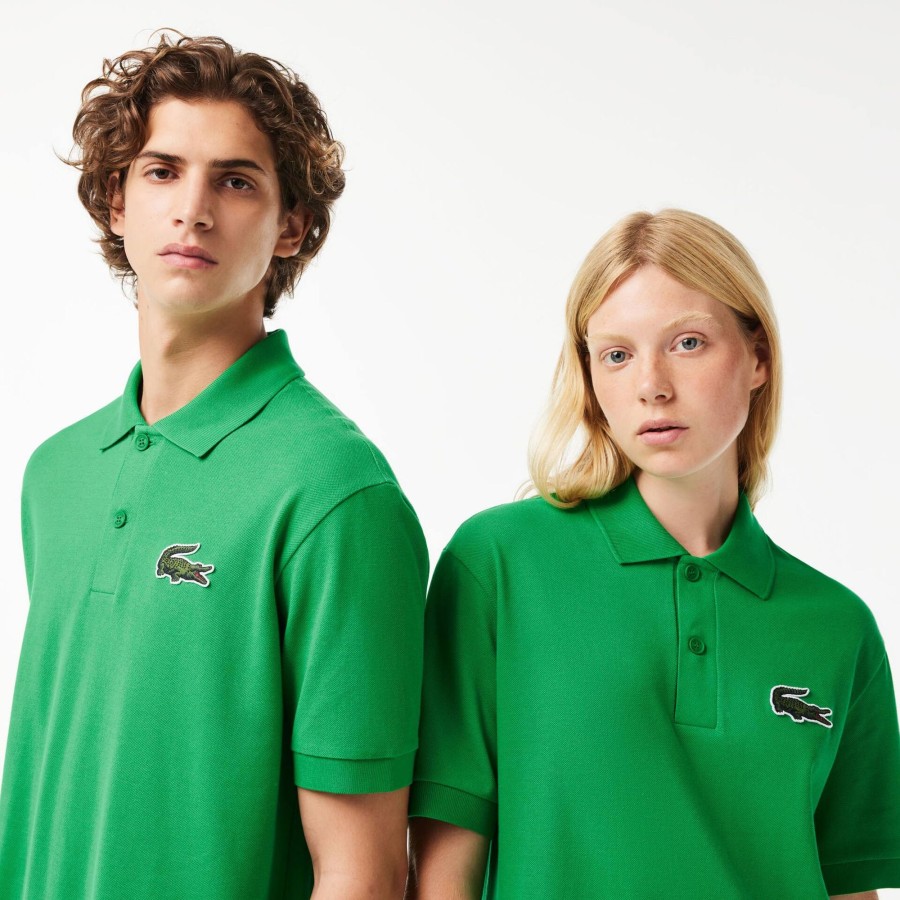 Women Lacoste Polo Shirts | Original L.12.12 Loose Fit 80'S Crocodile Polo Shirt Green Siw