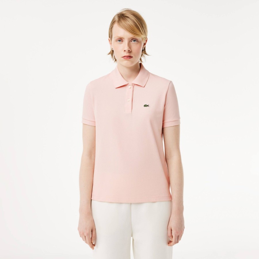 Women Lacoste Polo Shirts | Women'S Lacoste Regular Fit Soft Cotton Petit Pique Polo Shirt Light Pink Ady