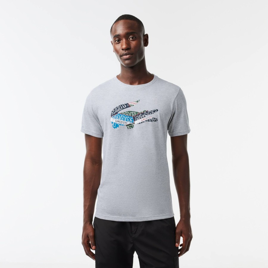 Men Lacoste Sport Clothing | Cotton Jersey Sport T-Shirt Grey Chine