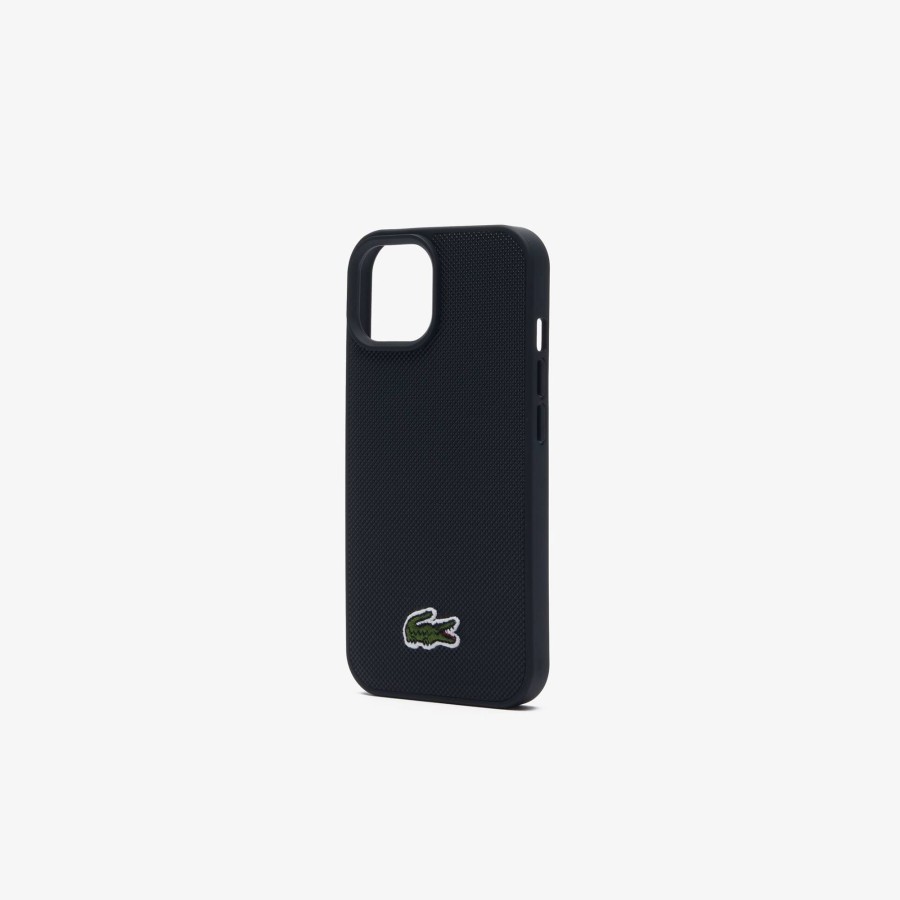 Women Lacoste Iphone Cases | Pique Effect Iphone 15 Case Noir 000