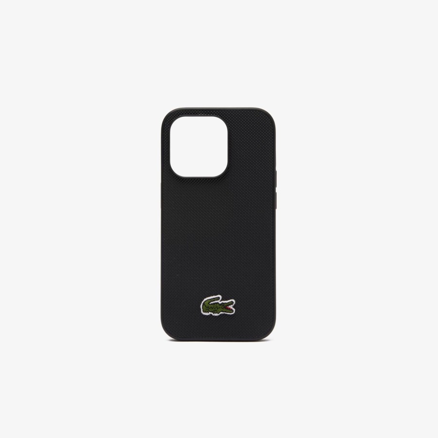 Women Lacoste Iphone Cases | Pique Effect Iphone 14 Pro Case Noir 000