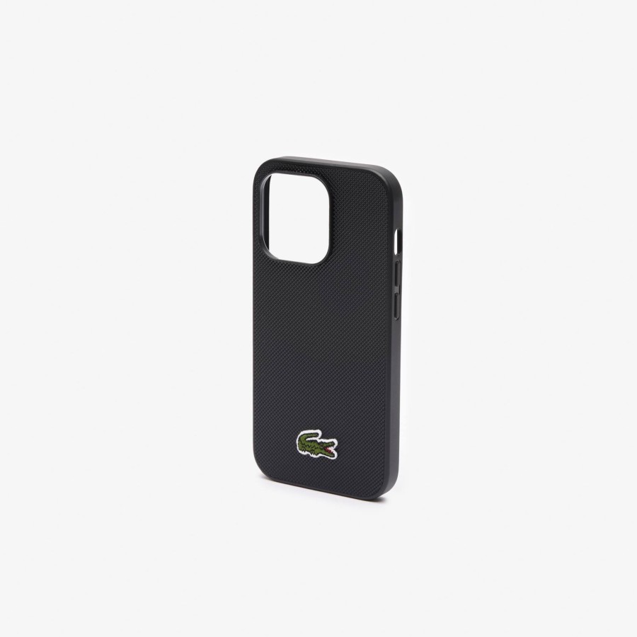 Women Lacoste Iphone Cases | Pique Effect Iphone 14 Pro Case Noir 000