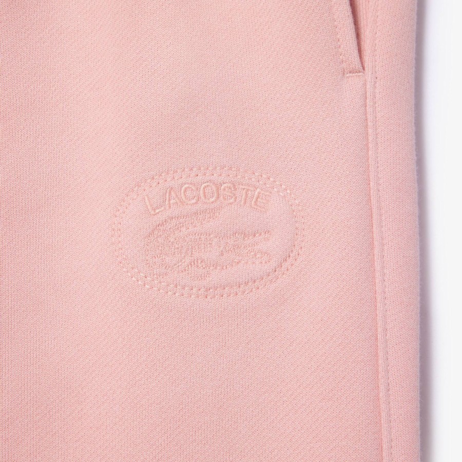 Women Lacoste Trousers & Shorts | Embroidered Jogger Track Pants Waterlily Pink Kf9