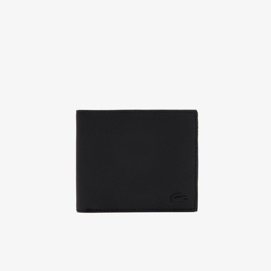 Men Lacoste Wallets & Small Leather Goods | Men'S Classic Medium Folding Wallet Noir