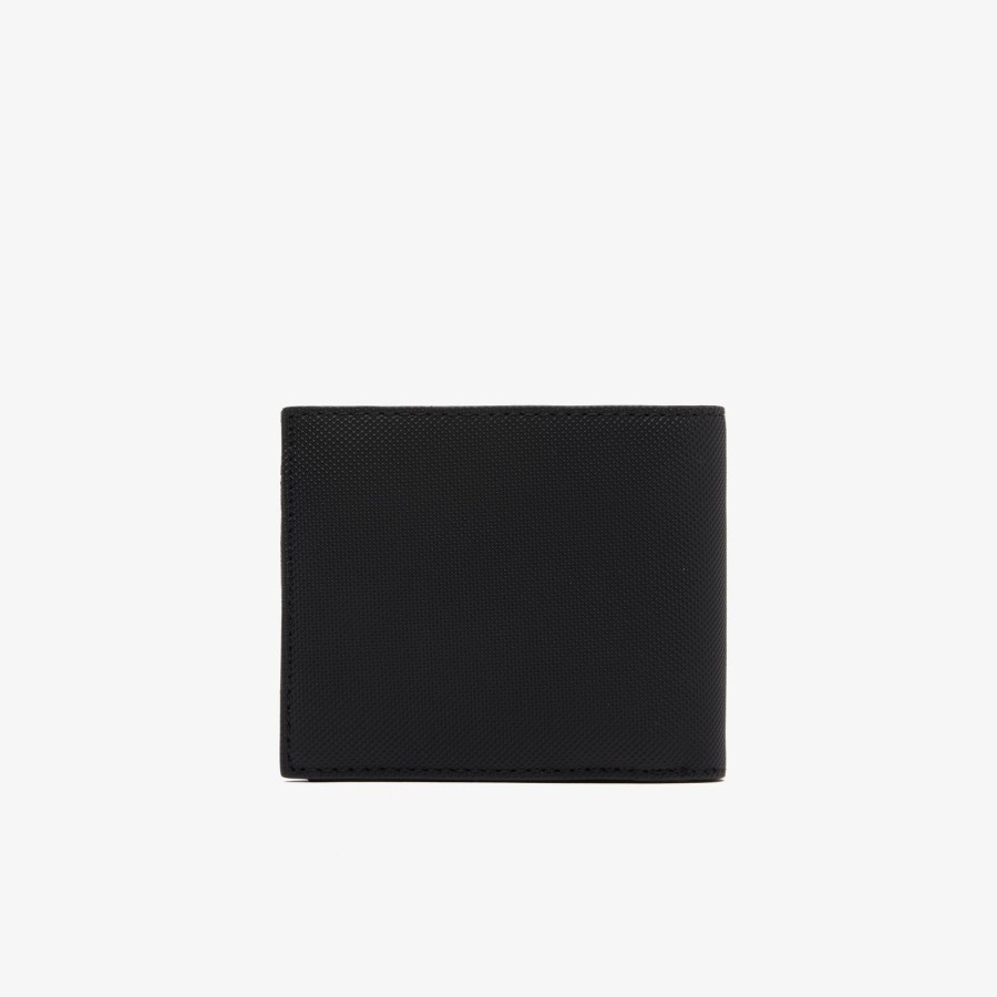 Men Lacoste Wallets & Small Leather Goods | Men'S Classic Medium Folding Wallet Noir