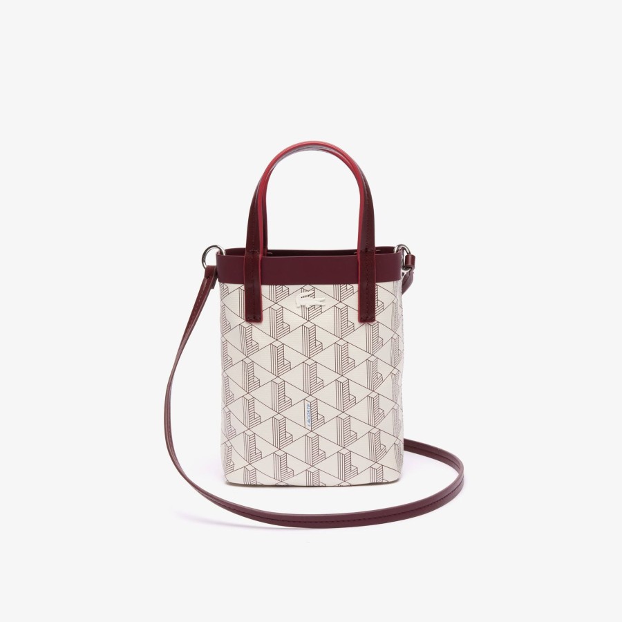 Women Lacoste Bags | Coated Canvas Monogram Mini Tote Mono Farine Zin M62