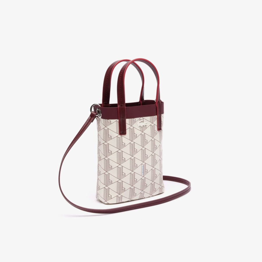 Women Lacoste Bags | Coated Canvas Monogram Mini Tote Mono Farine Zin M62