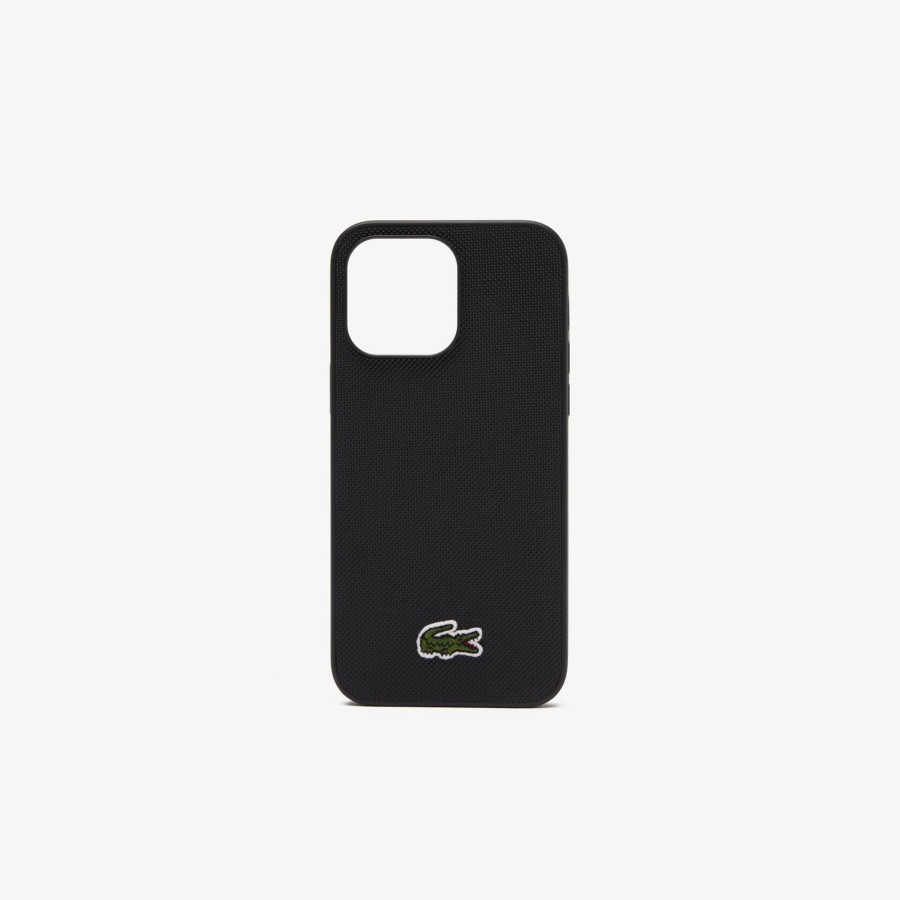 Women Lacoste Iphone Cases | Pique Effect Iphone 14 Pro Max Case Noir 000