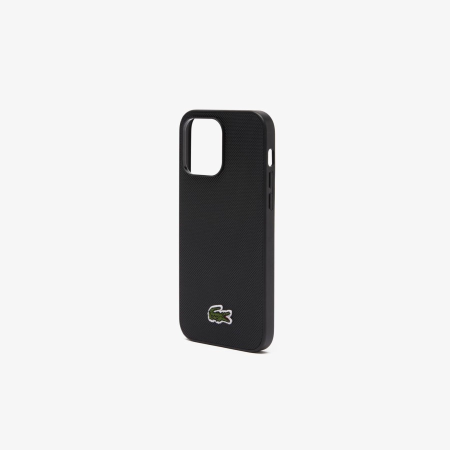 Women Lacoste Iphone Cases | Pique Effect Iphone 14 Pro Max Case Noir 000