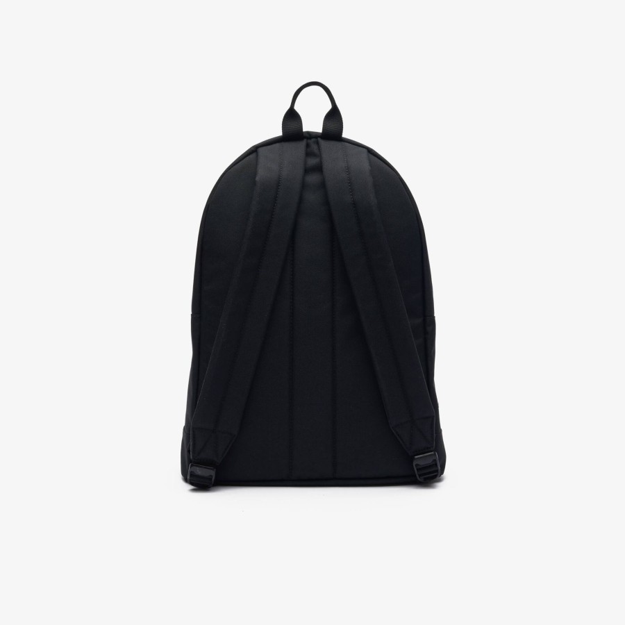 Men Lacoste Backpack | Neocroc Laptop Pocket Backpack Tape Noir