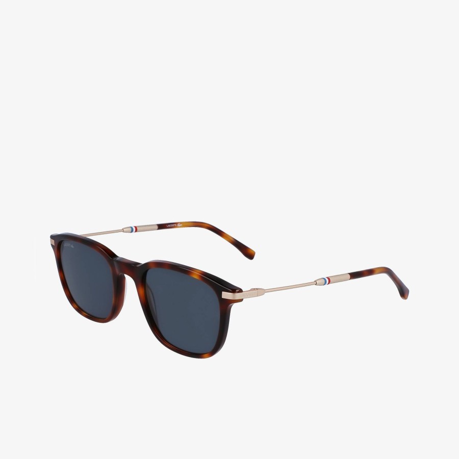 Men Lacoste Sunglasses | Men'S Lacoste Rectangular Acetate Sunglasses Havana