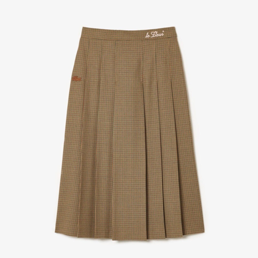 Women Lacoste Dresses & Skirts | Lacoste X Le Fleur Checked Midi Skirt Multicolor C50