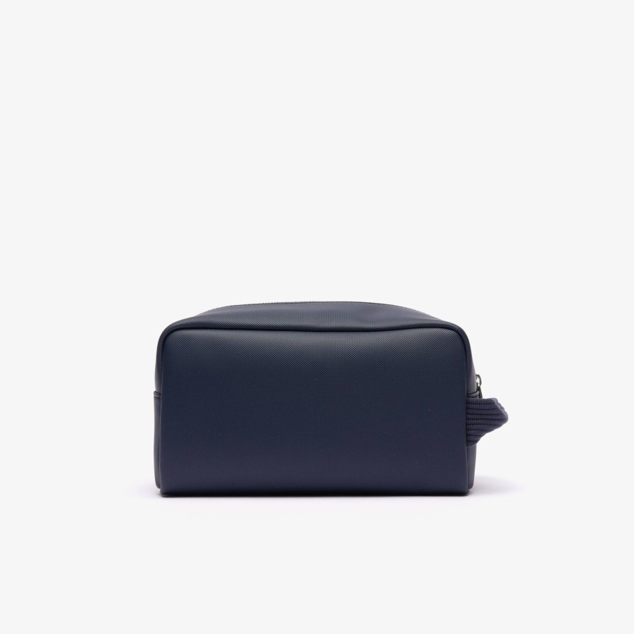 Men Lacoste Wallets & Small Leather Goods | Men'S Classic Canvas Toiletry Bag Peacoat