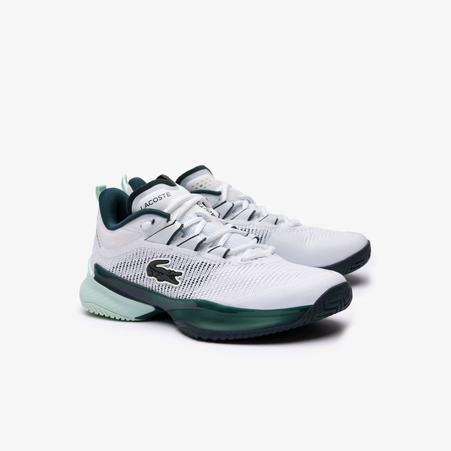 Women Lacoste Tennis | Women'S Ag-Lt23 Ultra Textile Tennis Shoes White & Dark Green 1R5