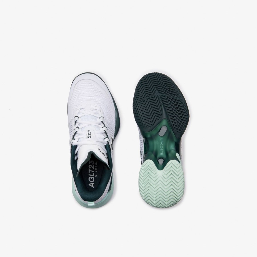 Women Lacoste Tennis | Women'S Ag-Lt23 Ultra Textile Tennis Shoes White & Dark Green 1R5