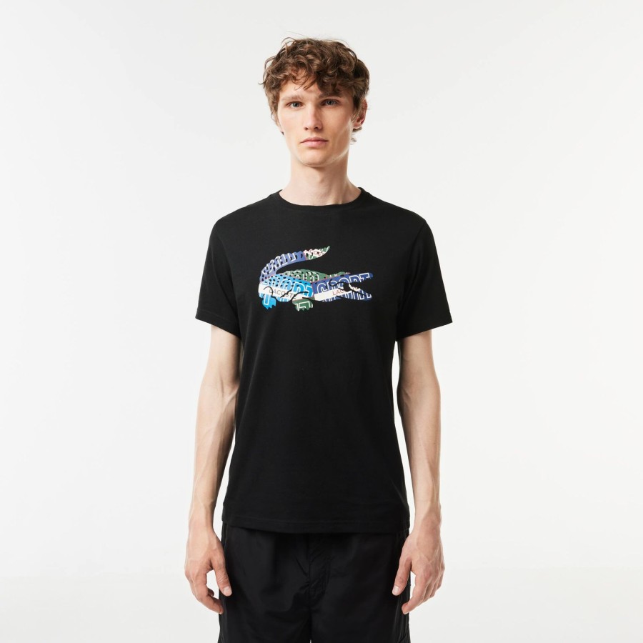 Men Lacoste T-Shirts | Cotton Jersey Sport T-Shirt Black