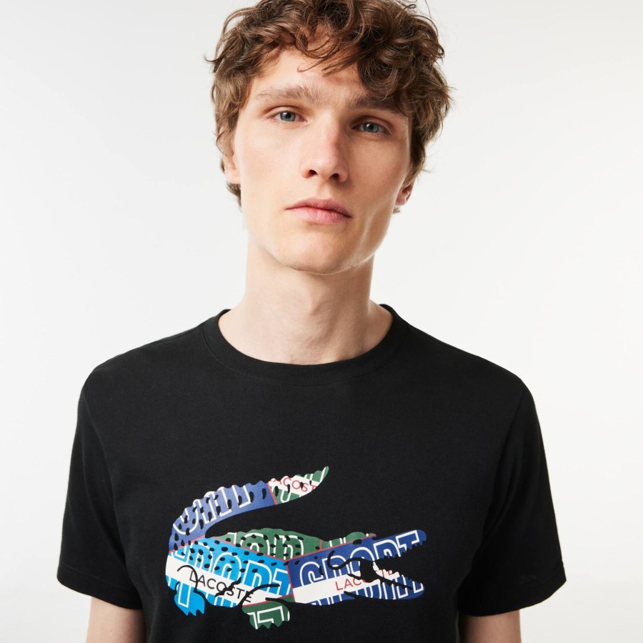 Men Lacoste T-Shirts | Cotton Jersey Sport T-Shirt Black