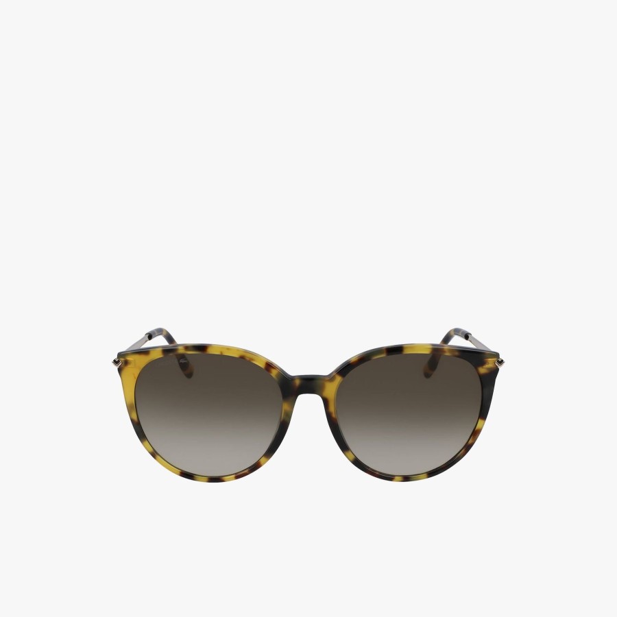 Women Lacoste Sunglasses | Oval Acetate La Piquee Sunglasses Havana 214