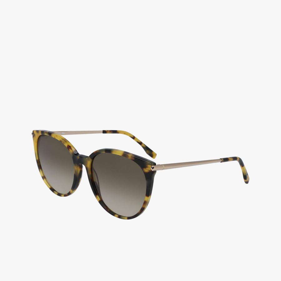 Women Lacoste Sunglasses | Oval Acetate La Piquee Sunglasses Havana 214