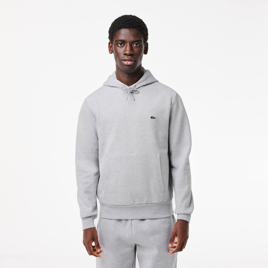 Men Lacoste Sweatshirts | Men'S Lacoste Organic Cotton Hoodie Grey Chine