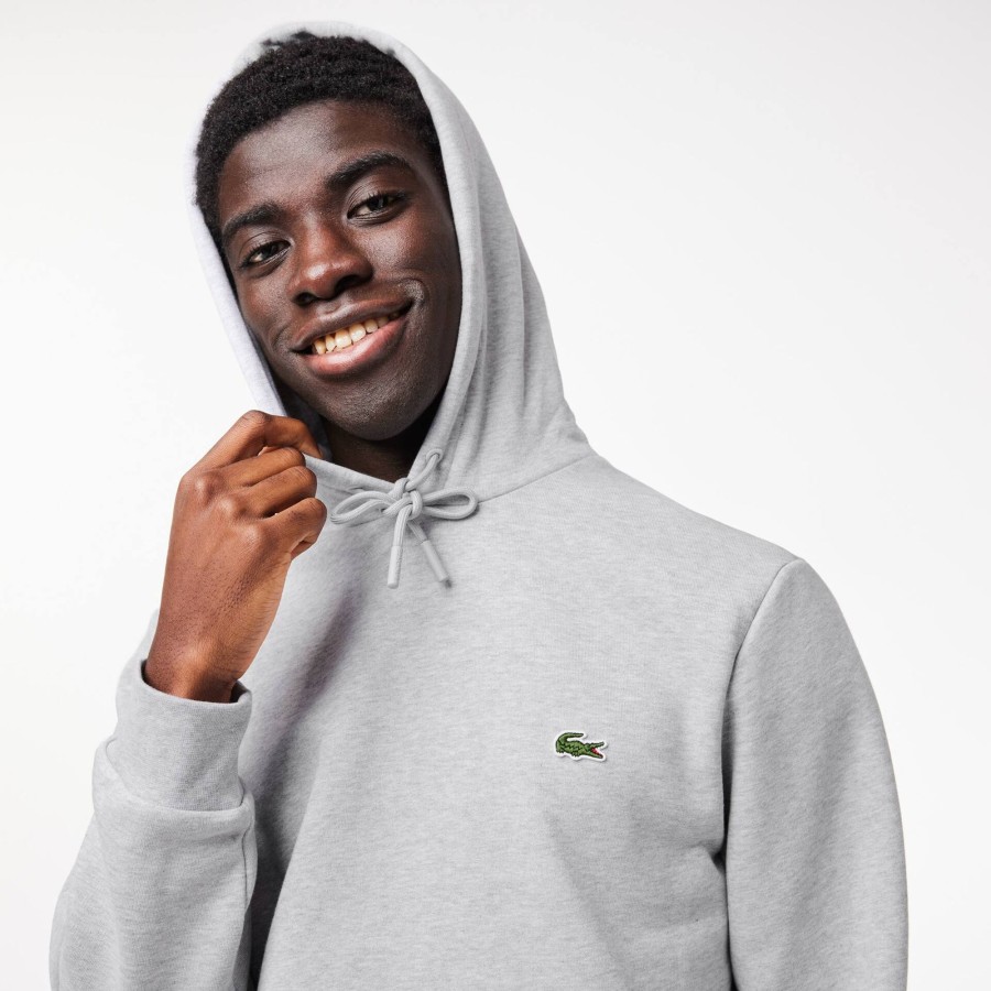 Men Lacoste Sweatshirts | Men'S Lacoste Organic Cotton Hoodie Grey Chine