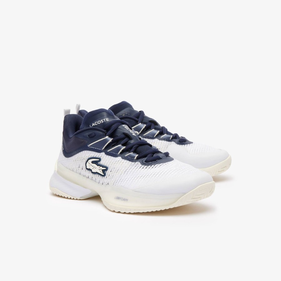 Women Lacoste Tennis | Women'S Ag-Lt23 Ultra Textile Tennis Shoes White & Navy 042