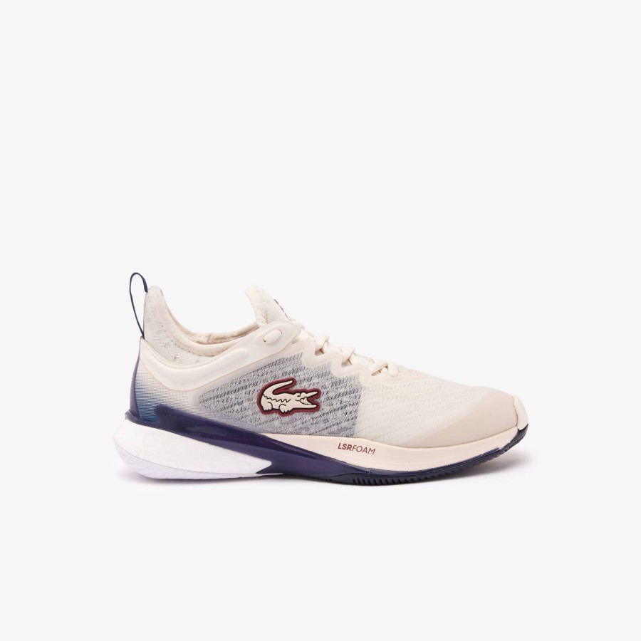 Women Lacoste Tennis | Women'S Ag-Lt23 Lite Textile Tennis Shoes Off White & Navy Wn1