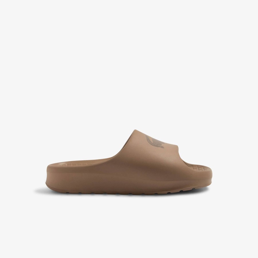 Women Lacoste Flip-Flops & Sandals | Women'S Serve Slide 2.0 Slides Brown / Dark Brown 267