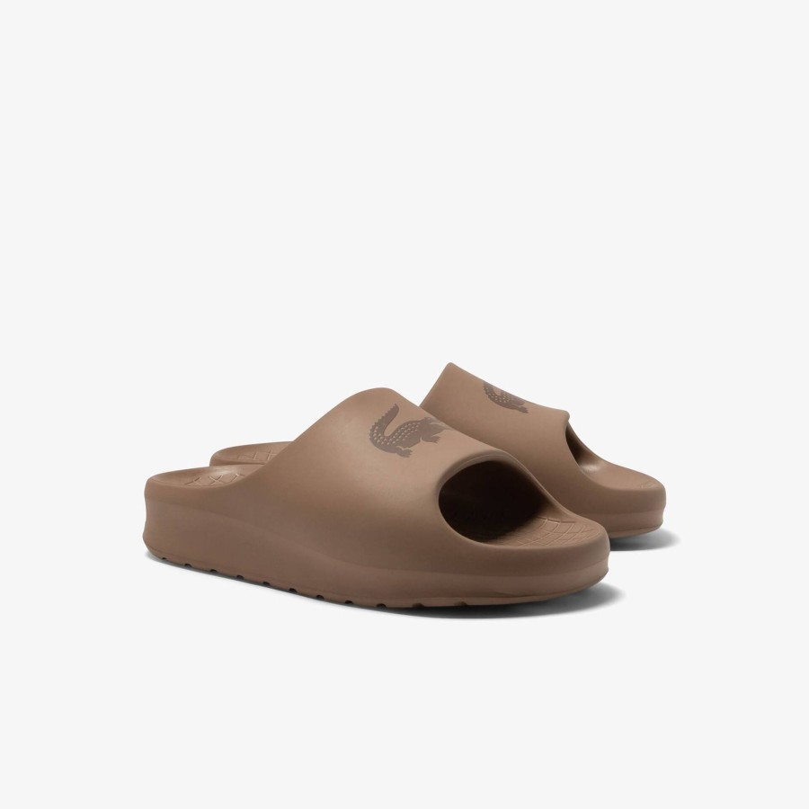 Women Lacoste Flip-Flops & Sandals | Women'S Serve Slide 2.0 Slides Brown / Dark Brown 267