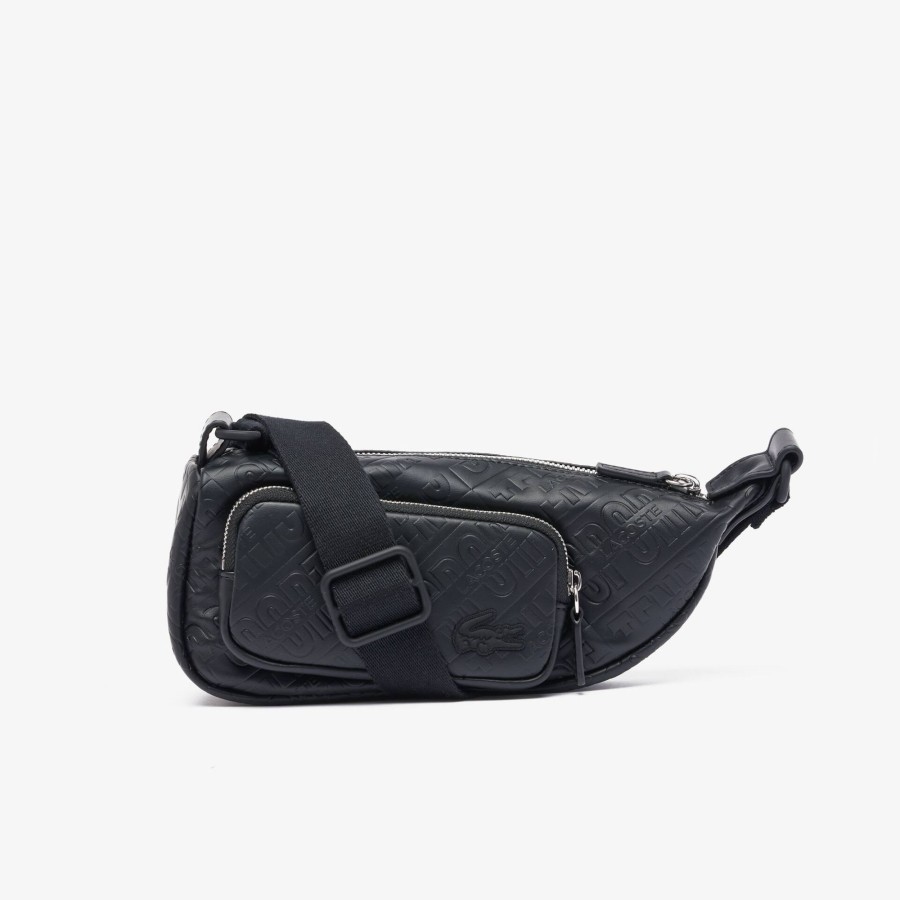 Women Lacoste Cross Body | Alga Printed Canvas Crossover Bag Noir 000