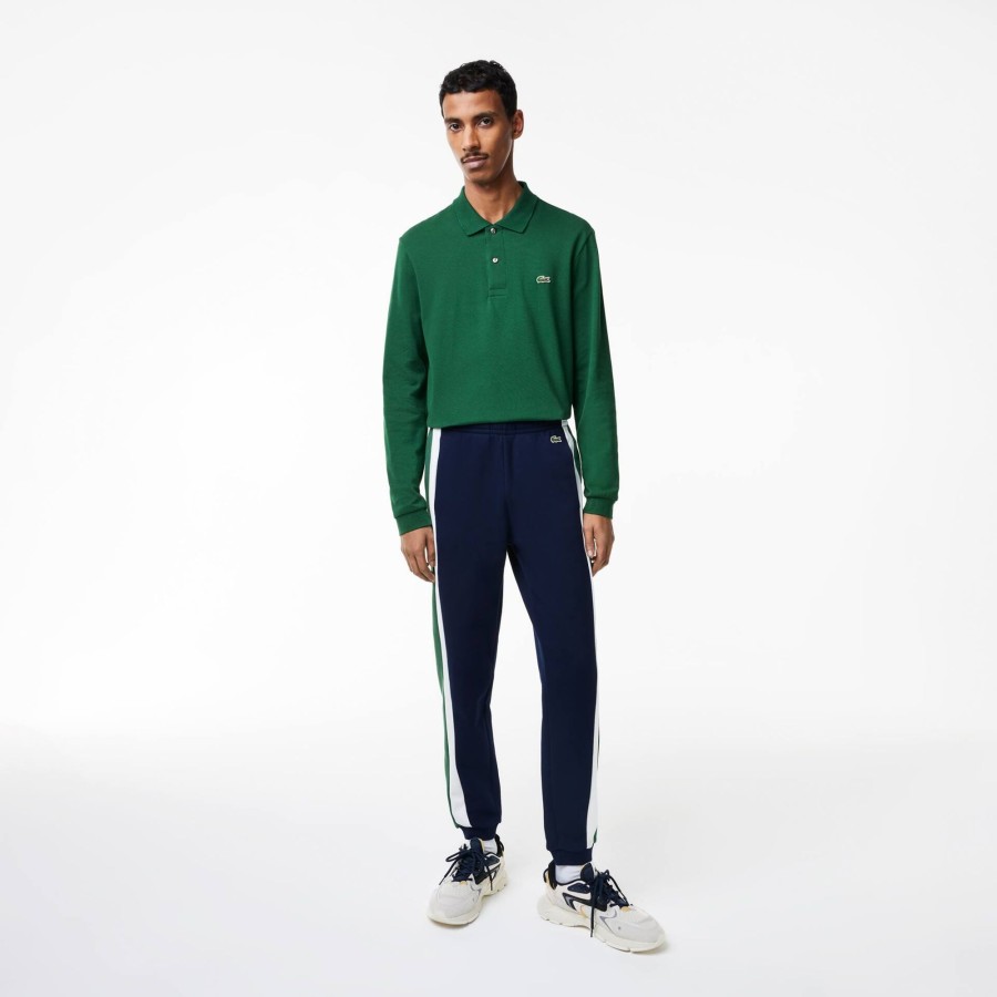 Men Lacoste Tracksuits | Men'S Lacoste Colourblock Track Pants Navy Blue / Green / White