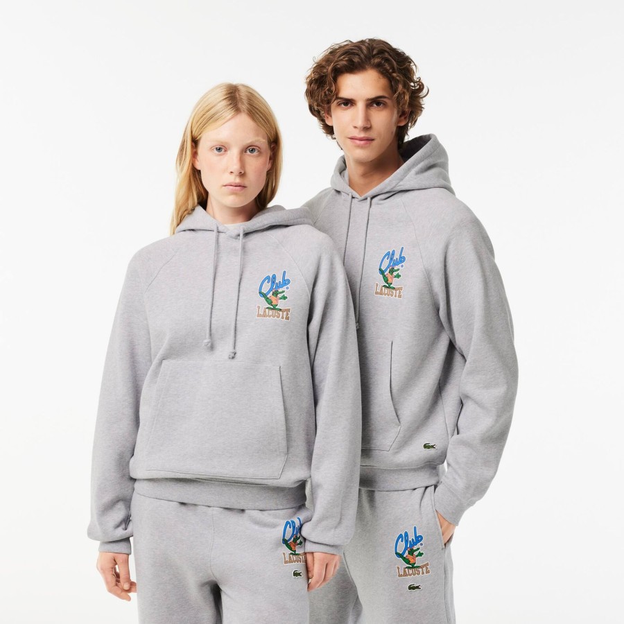 Women Lacoste Sweatshirts | Iconic Print Loose Fit Jogger Sweatshirt Grey Chine Cca