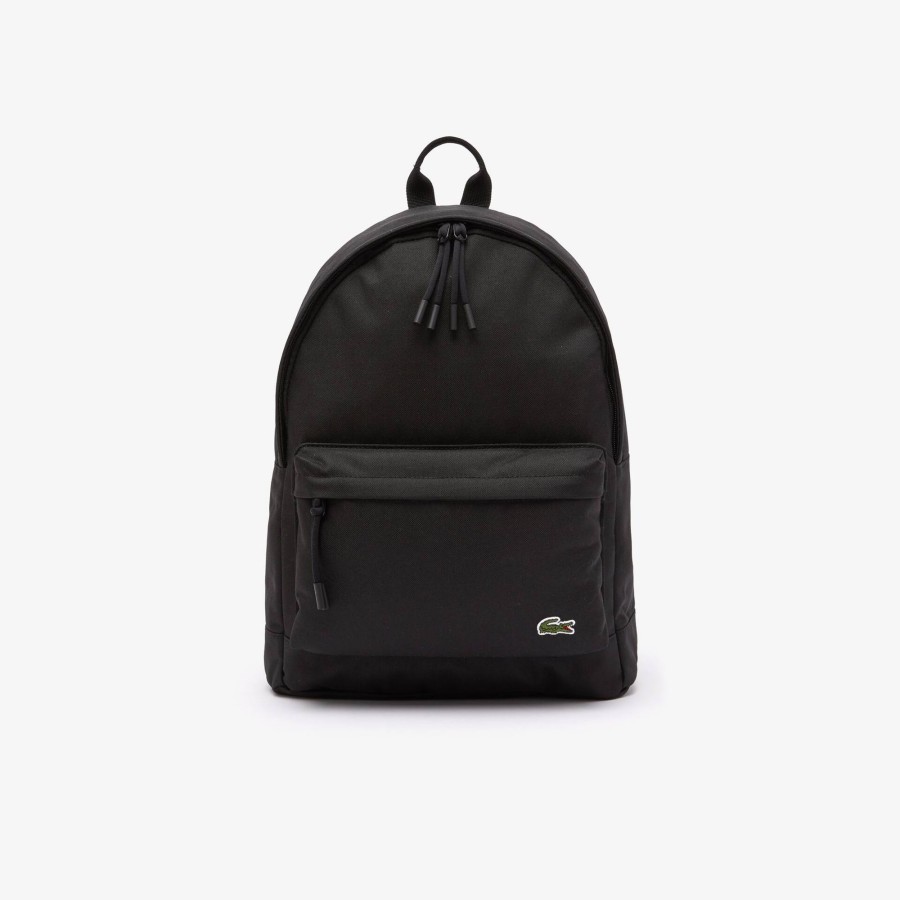 Women Lacoste Back Pack | Unisex Lacoste Computer Compartment Backpack Noir 991