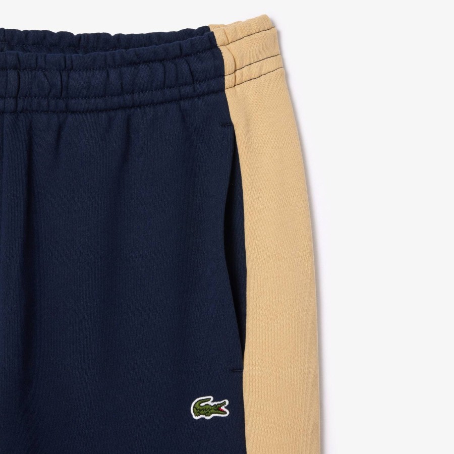 Men Lacoste Trousers & Shorts | Colourblock Jogger Track Pants Navy Blue / Beige