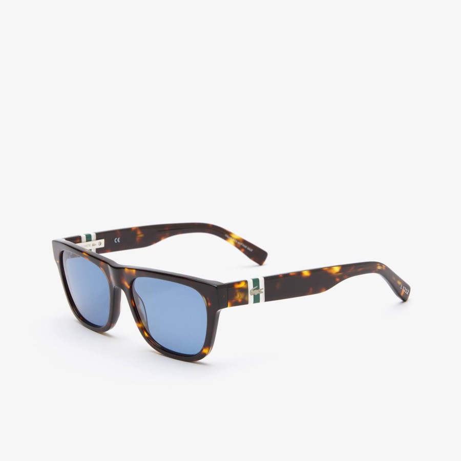 Men Lacoste Sunglasses | Men'S Scale-Style Rectangle Acetate L.12.12 Sunglasses Matte Havana