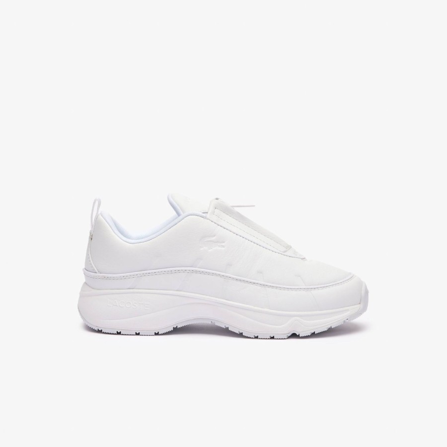 Women Lacoste Sneakers | Women'S Audyssor Zip Og Leather Trainers White 21G