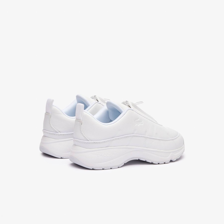 Women Lacoste Sneakers | Women'S Audyssor Zip Og Leather Trainers White 21G