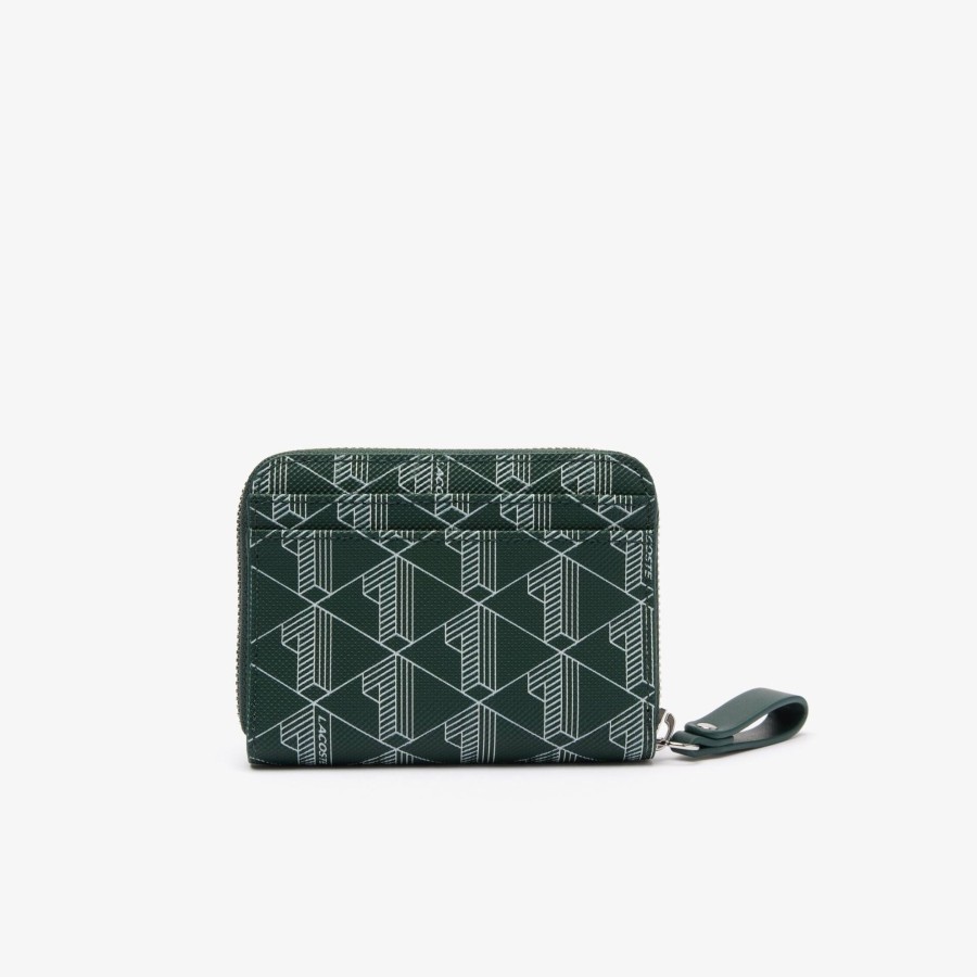 Women Lacoste Wallets & Small Leather Goods | Daily Lifestyle Monogram Zipped Coin Purse Mono Sinople Farine M44