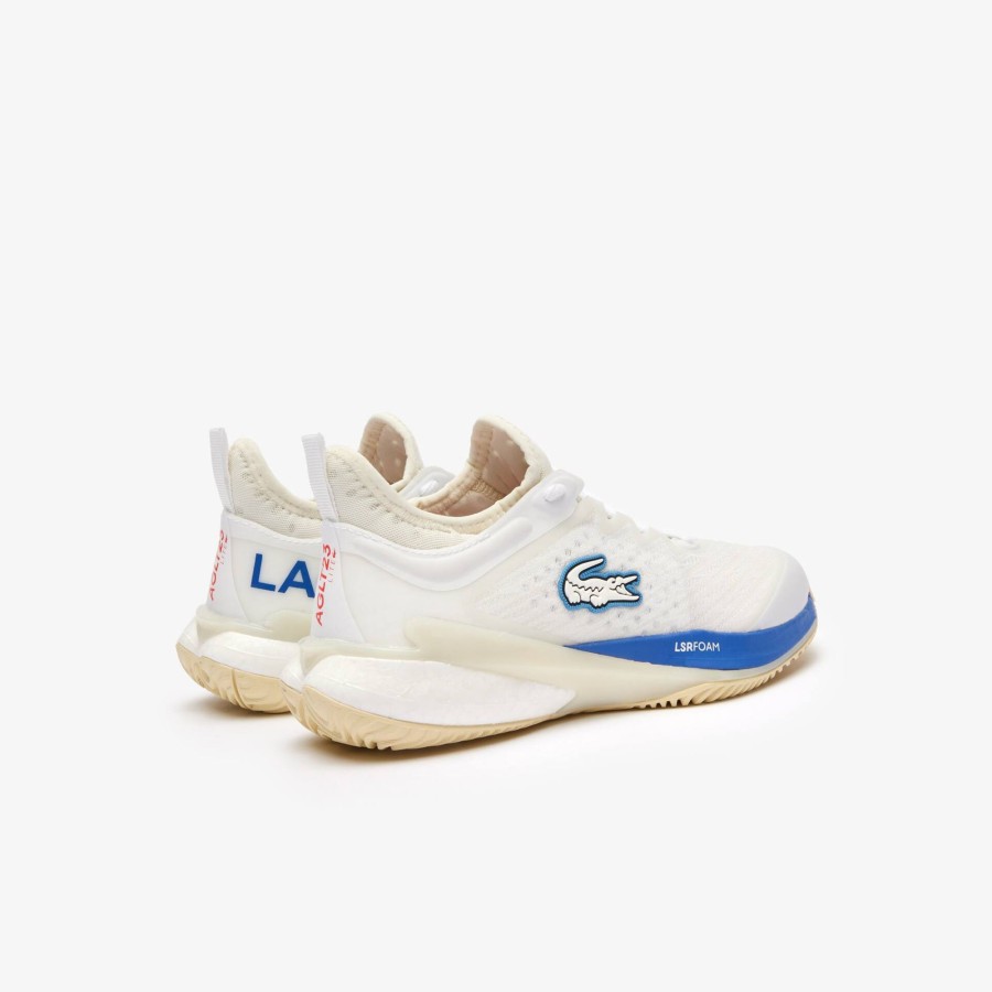 Women Lacoste Tennis | Women'S Ag-Lt23 Lite Clay Court Tennis Shoes Wht/Off Wht/Blu Wo1