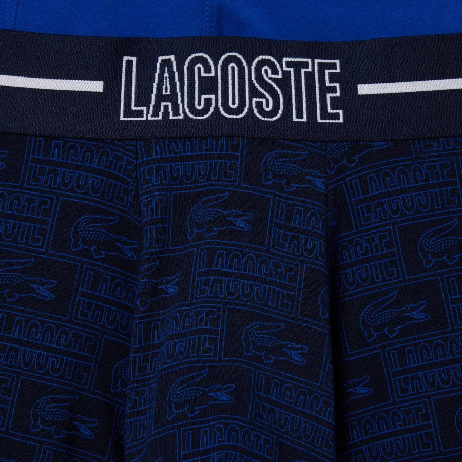 Men Lacoste Underwear & Lounge Wear | 3-Pack Stretch Cotton Jersey Trunks Navy Blue / Blue